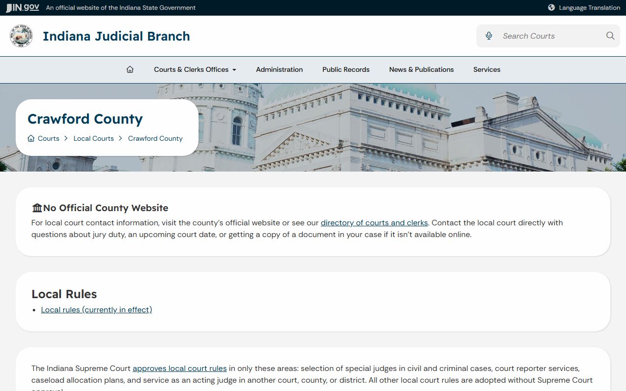 Crawford County court records after arrest local court page