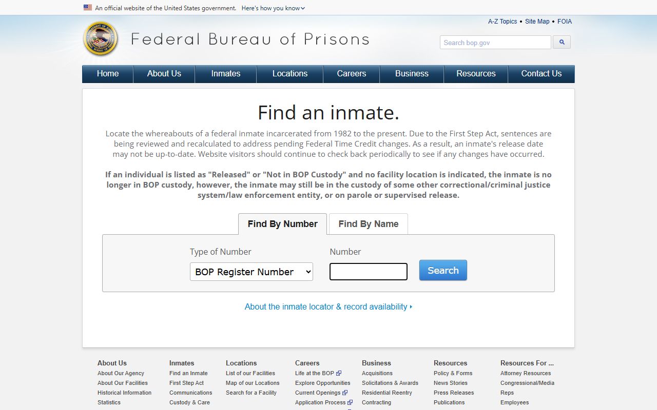 Crawford County jail mugshots federal BOP locator distinction